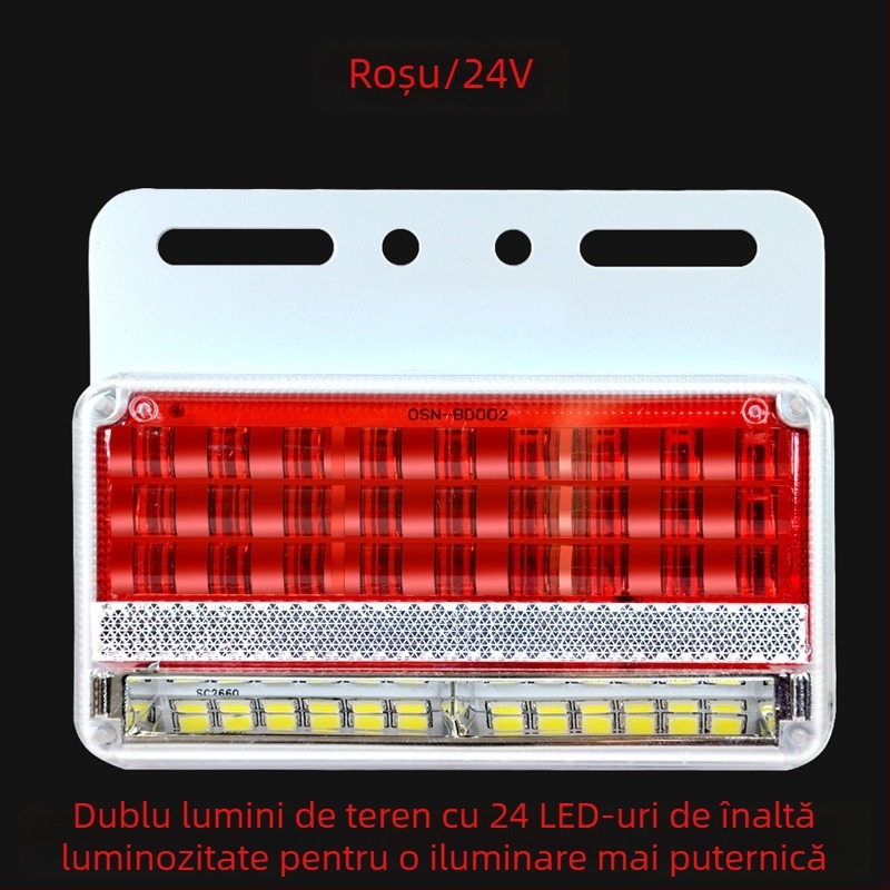 Lumină LED laterală pentru camioane, 24V, IP67 impermeabil, durată de viață 50000 h, model: Double row floor edge light