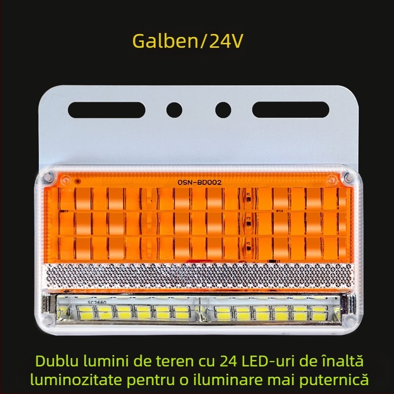 Lumină LED laterală pentru camioane, 24V, IP67 impermeabil, durată de viață 50000 h, model: Double row floor edge light