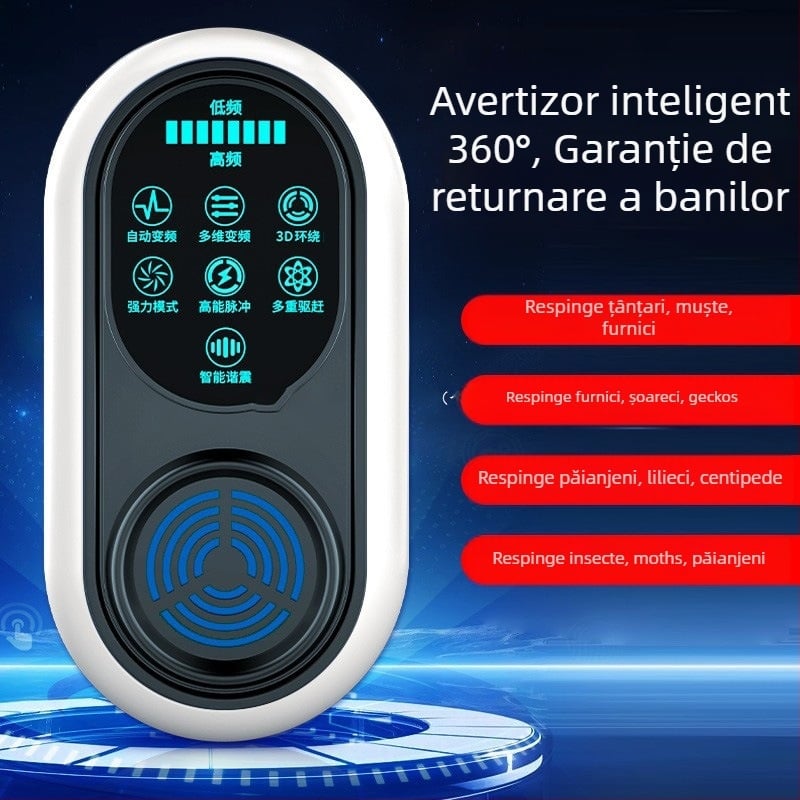 Repelent ultrasonic interior pentru ţânţari și insecte, reîncărcabil, 220V, ambalat în cutie