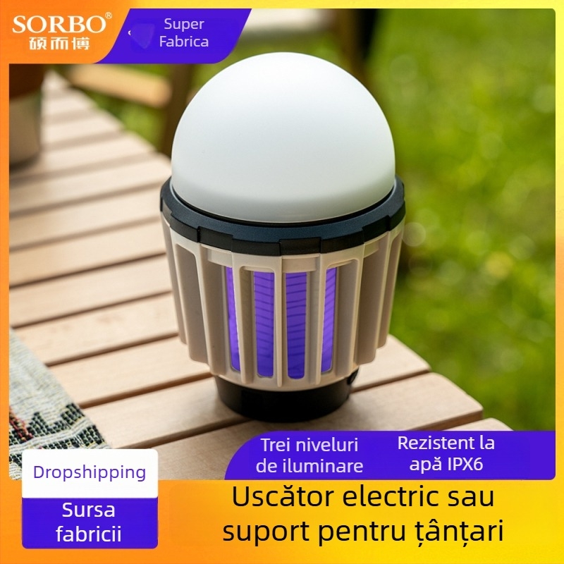 Lampa de camping impermeabilă pentru țânțari, portabilă și reîncărcabilă, SB-6059, 3.7V, 1W, 6000–6500K
