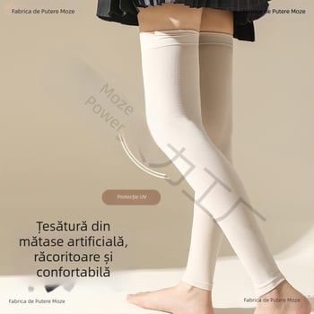 Manșete de protecție solară pentru picioare, pentru bărbați și femei, lungime medie, material Lycra cotton cu Spandex, cod D5scqtcr