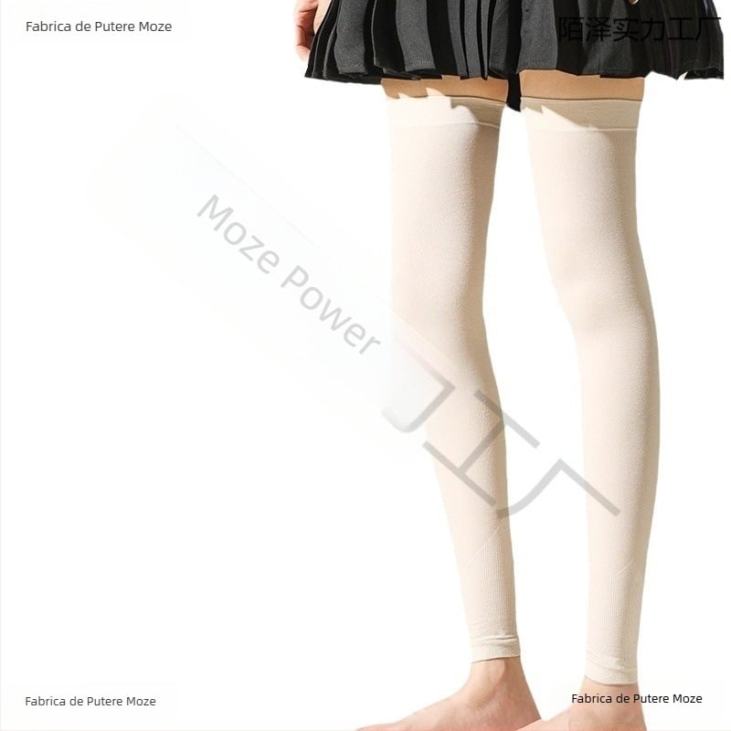 Manșete de protecție solară pentru picioare, pentru bărbați și femei, lungime medie, material Lycra cotton cu Spandex, cod D5scqtcr