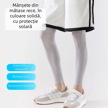 Manșon pentru picioare cu protecție UV, țesătură Ice Silk, nailon, unisex, lung
