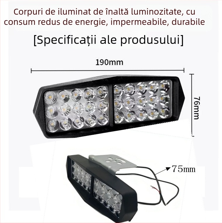 Proiector LED pentru vehicule electrice, IP67 impermeabil, 12–80V, LED ultra-luminos, durată de viață 20.000 h, pentru vehicule cu 3 și 4 roți