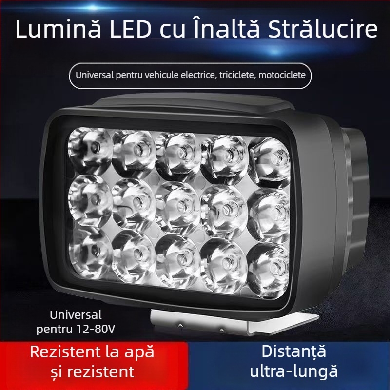Proiector LED pentru vehicule electrice, IP67 impermeabil, 12–80V, LED ultra-luminos, durată de viață 20.000 h, pentru vehicule cu 3 și 4 roți