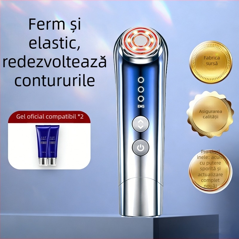 Dispozitiv de înfrumusețare RF pentru acasă, tratament facial cu EMS și terapie cu lumină roșie, model SK-698, greutate 870 g, pentru ochi, gât și față, ridicare și fermitate, ton uniform al pielii