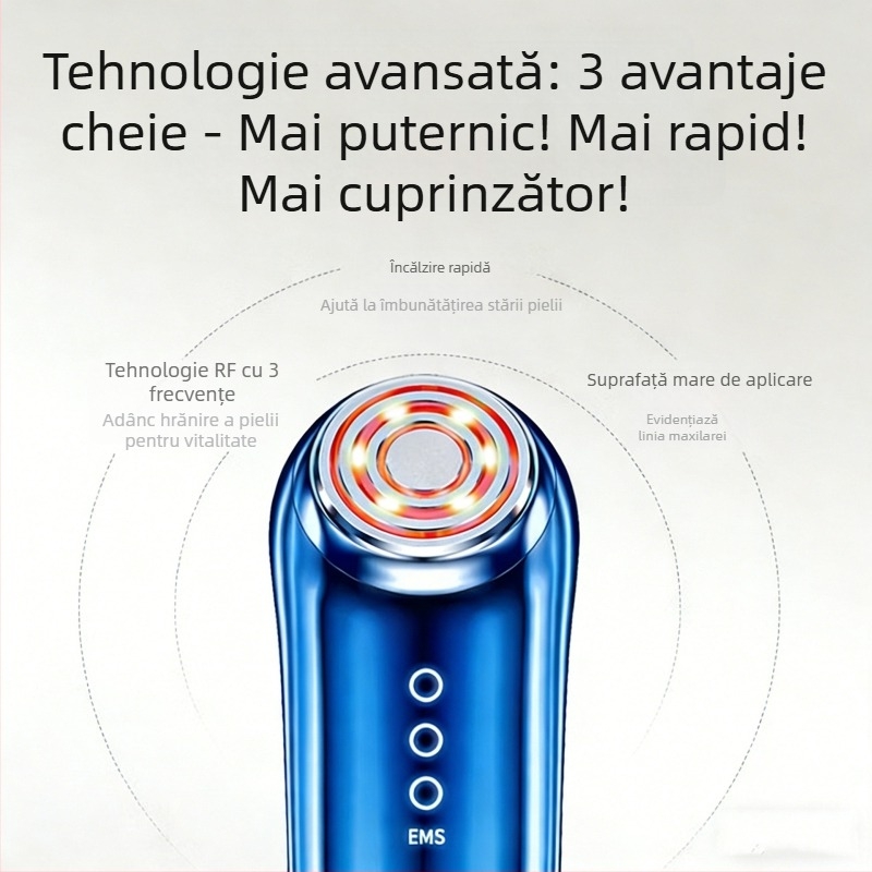 Dispozitiv de înfrumusețare RF pentru acasă, tratament facial cu EMS și terapie cu lumină roșie, model SK-698, greutate 870 g, pentru ochi, gât și față, ridicare și fermitate, ton uniform al pielii