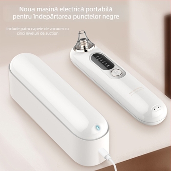 Remediu portabil pentru puncte negre, fără fir, cu rotație electrică, model YOO3, pentru curățarea la domiciliu și îndepărtarea punctelor negre, 5 viteze, carcasă cu serigrafie