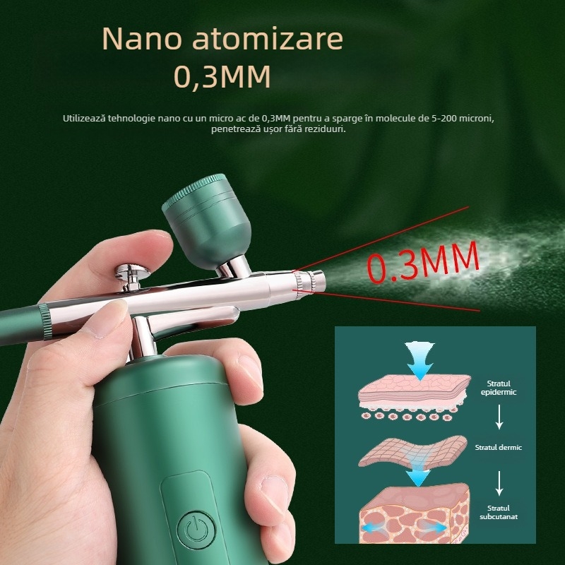 Dispozitiv de infuzie cu oxigen pentru uz casnic, ceață nano, portabil, baterie încorporată, pulverizare rece, treapta 1, finisaj acoperire; timpul de ceață 61–120 s.