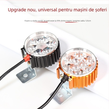 Lampa de drum cu claxon, carcasă din aliaj de aluminiu, 12W, 12-85V, 1200lm, lampă 2 în 1 pentru mașină electrică pliabilă