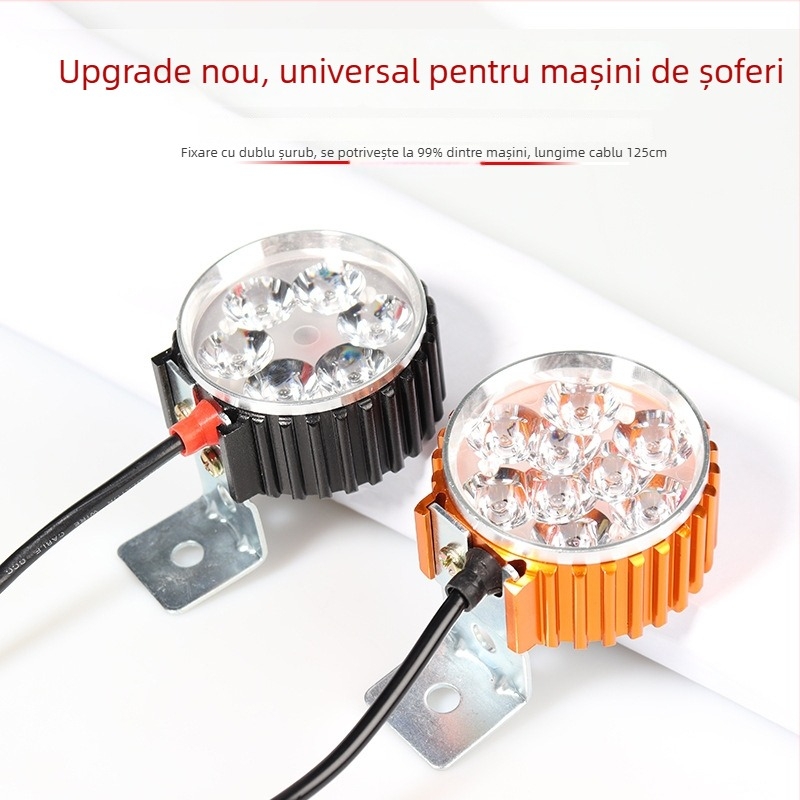 Lampa de drum cu claxon, carcasă din aliaj de aluminiu, 12W, 12-85V, 1200lm, lampă 2 în 1 pentru mașină electrică pliabilă