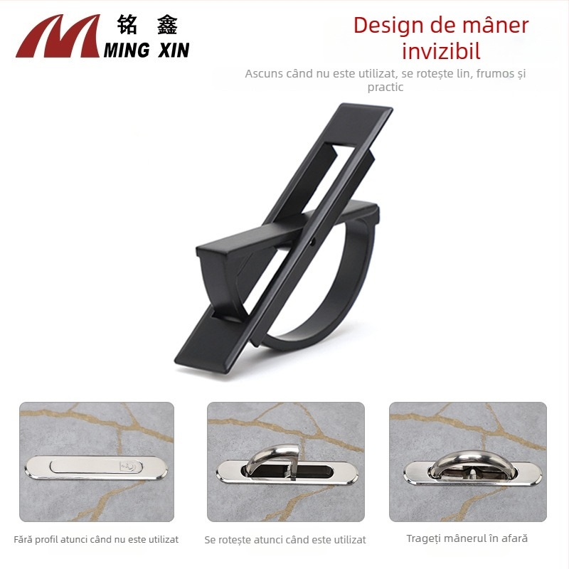 Mâner Tatami ascuns, rotativ pentru mobilier — din fier, margine pătrată/rotundă, stil modern minimalist