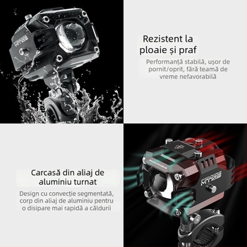 Proiector LED pentru autoturisme și motociclete - proiector pătrat două culori design patru foi