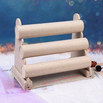 Raft de afișare bijuterii, design geometric, structură din plăci PVC dens, înveliș velur, stil artistic