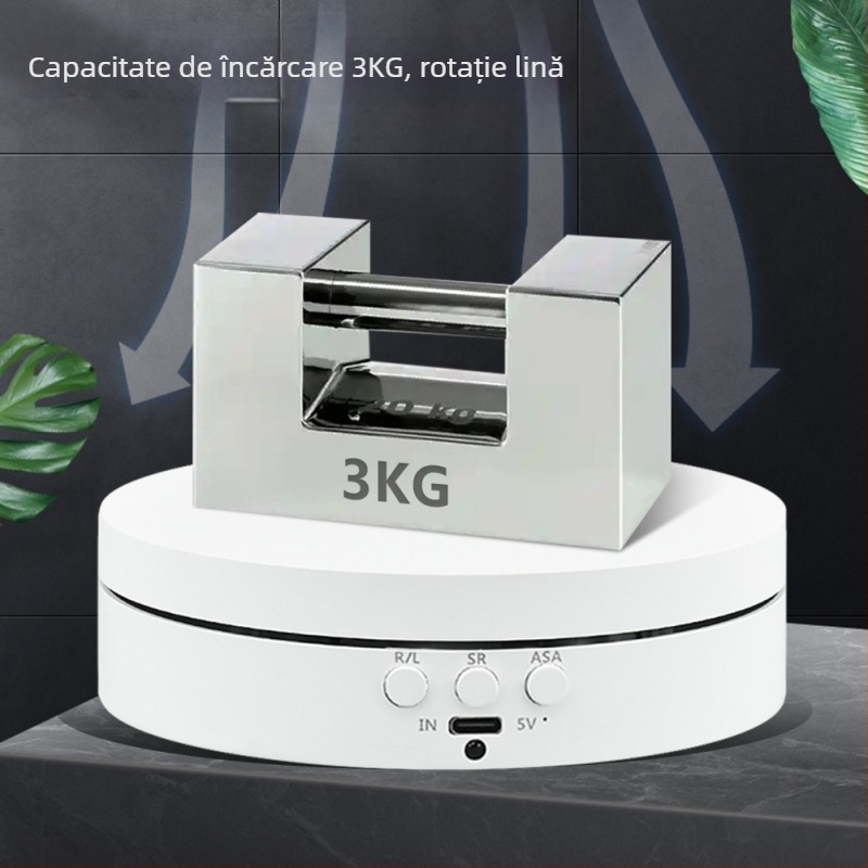 Platformă rotativă electrică pentru prezentări, cu unghi și viteză reglabilă pentru fotografierea produselor