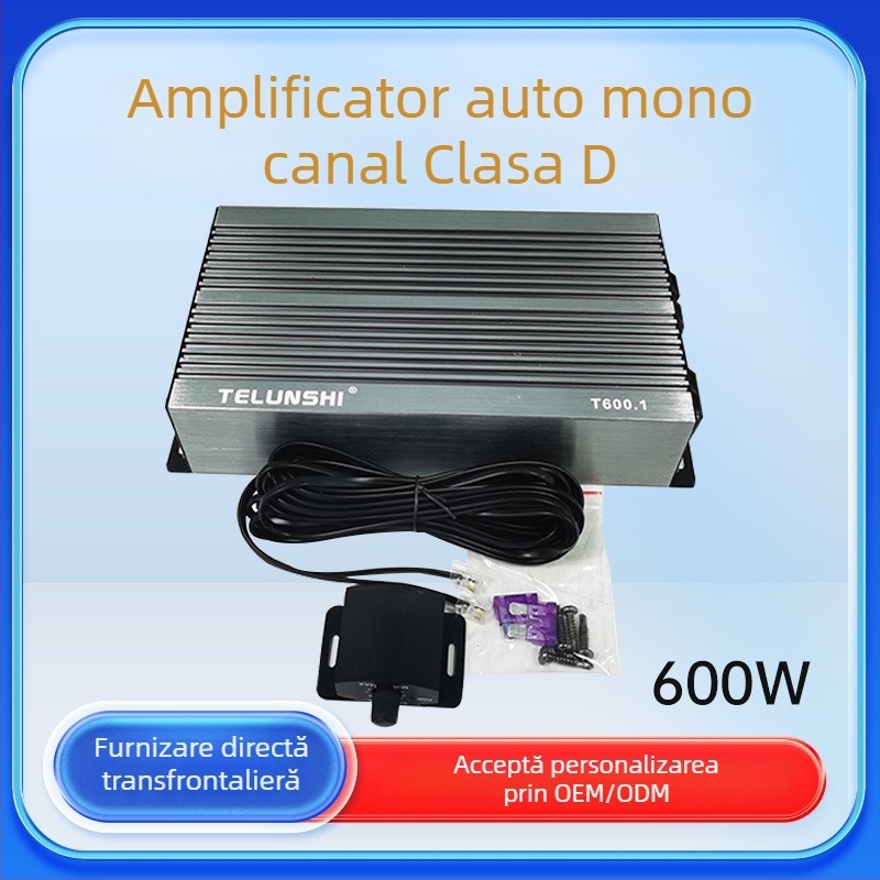 Amplificator auto de 4 canale, putere înaltă, carcasă din aluminiu, proces SMD