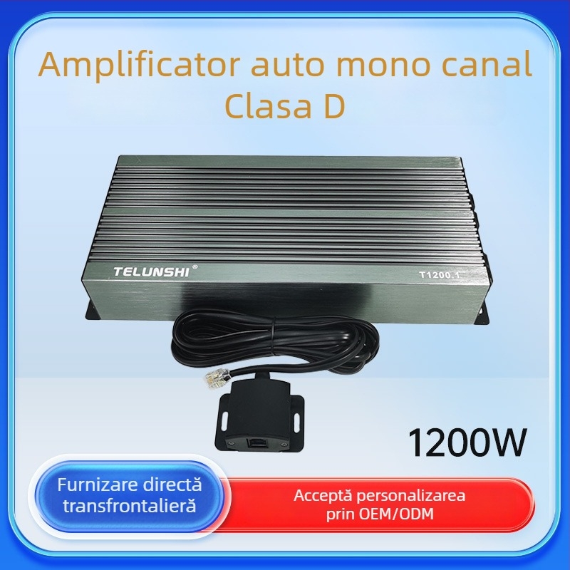 Amplificator auto de 4 canale, putere înaltă, carcasă din aluminiu, proces SMD