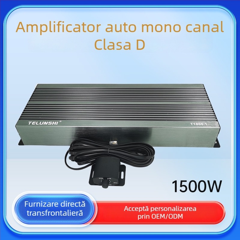 Amplificator auto de 4 canale, putere înaltă, carcasă din aluminiu, proces SMD