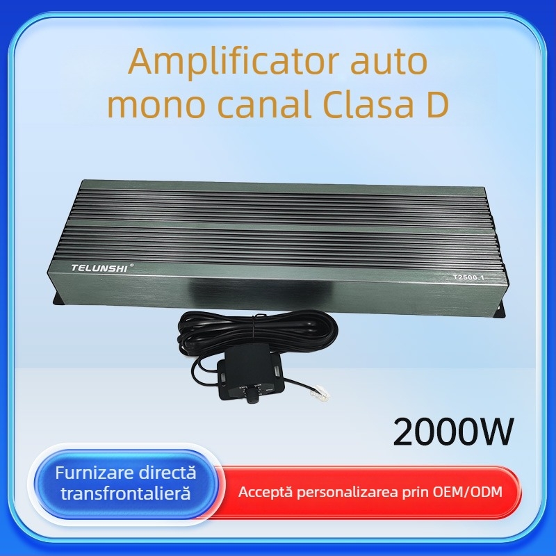 Amplificator auto de 4 canale, putere înaltă, carcasă din aluminiu, proces SMD