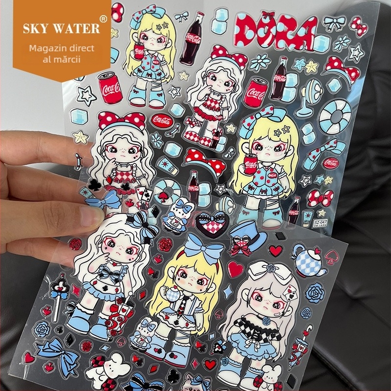 Set autocolante DIY pentru telefon/planner – stil drăguț, modele: Zola, Sister drag, Older cousin – decor gelatin în relief