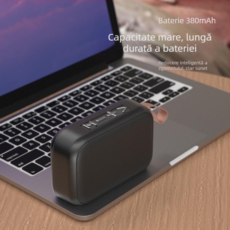 Difuzor Bluetooth portabil cu slot pentru card, sunet stereo wireless, alimentare USB, Bluetooth 4.2, 3W, 60 Hz–15 kHz, SNR ≥70 dB