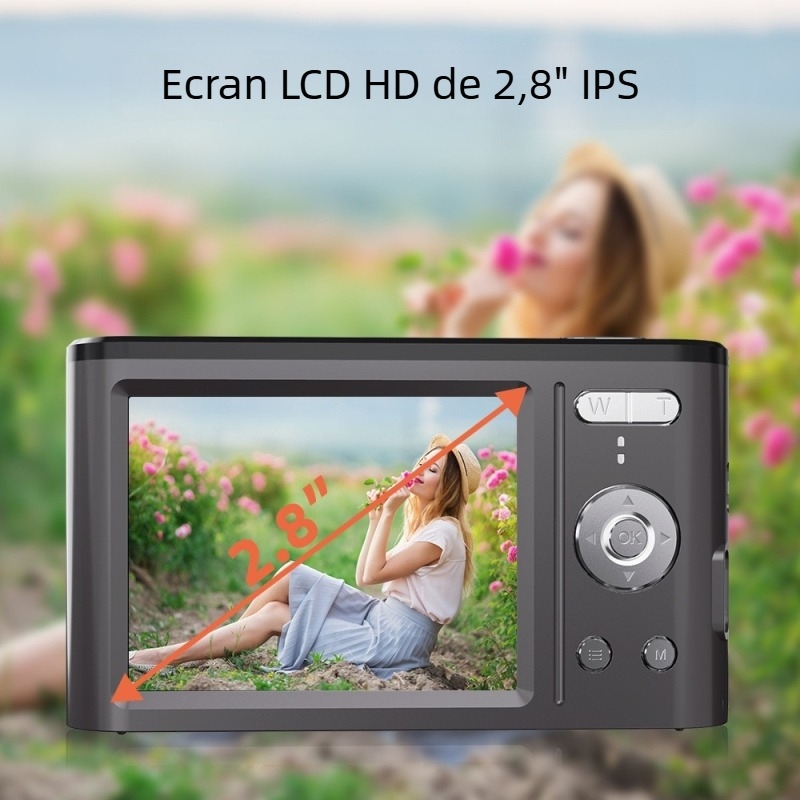 Aparat foto digital cu senzor CMOS de 8 MP, zoom digital 18x, rezoluție maximă 9200x6900, ecran LCD HD de 2,8 inchi, USB 3.0
