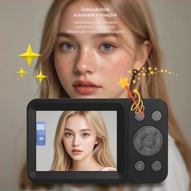 Cameră selfie digitală 80MP CMOS, înregistrare 5K, zoom optic 18x, ecran dual portabil, funcționare manuală