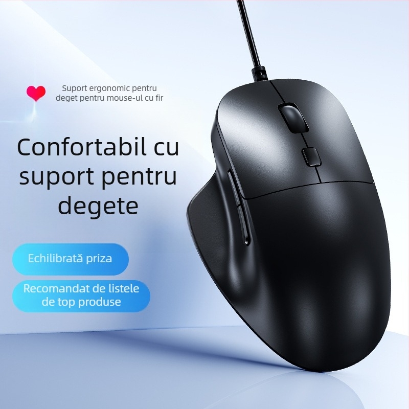 Tafiq Mouse USB cablat, 1600 DPI, 4 butoane, senzor optic, ergonomic pentru desktop PC
