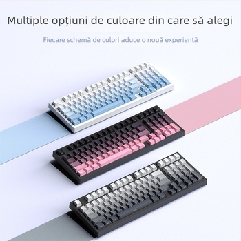 Tastatură mecanică de gaming cu switchuri verzi, peste 98 taste, conectivitate USB-C cablată, iluminare RGB