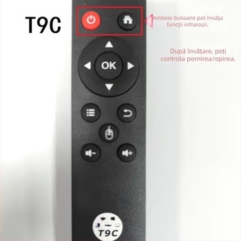 Telecomandă T9 - 2.4G USB wireless, rază de 10 m, pentru TV/set-top box/PC/proiector