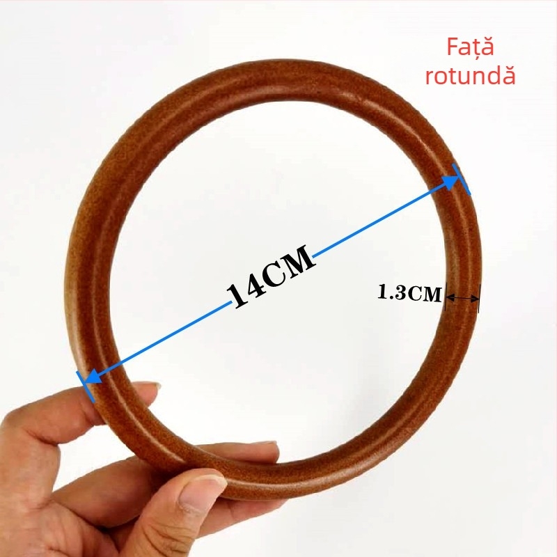 Geantă rotundă de damă, împletită din lemn, Brand Other, Material lemn, Lansare primăvara 2022