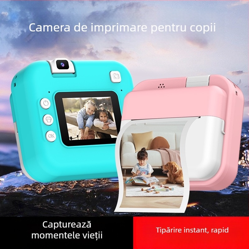 AC300 Cameră instant pentru copii – CMOS 10MP, zoom optic 3x, rezoluție 3072×2040, ecran LCD 2.7\" HD