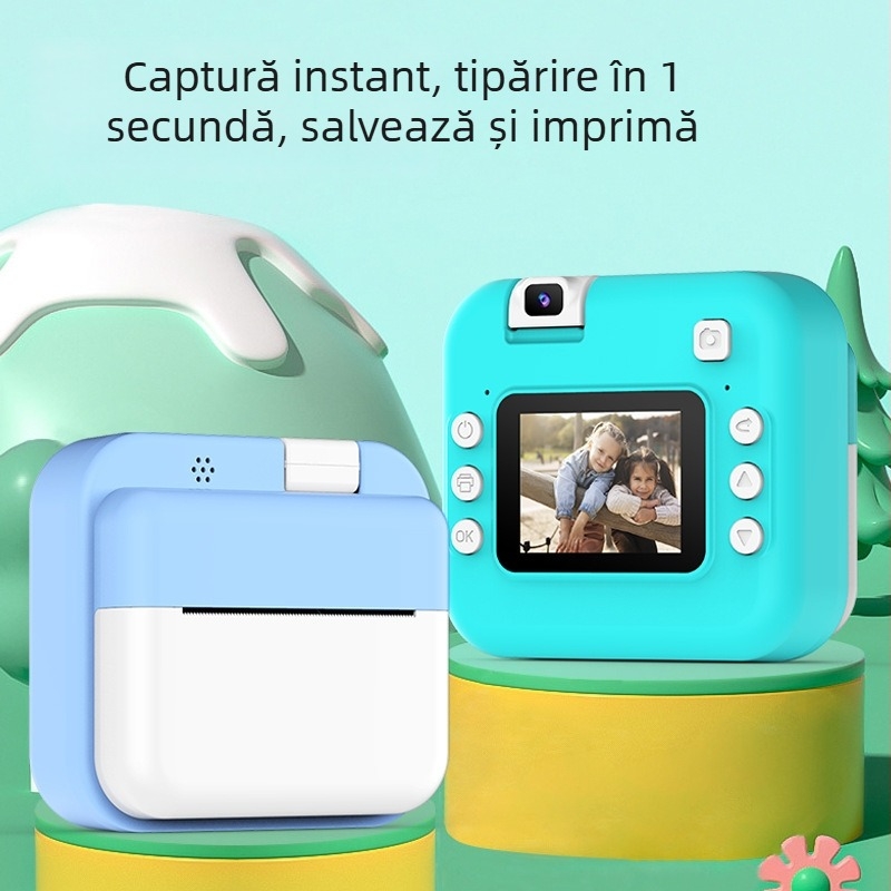 AC300 Cameră instant pentru copii – CMOS 10MP, zoom optic 3x, rezoluție 3072×2040, ecran LCD 2.7\" HD