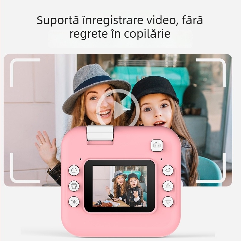 AC300 Cameră instant pentru copii – CMOS 10MP, zoom optic 3x, rezoluție 3072×2040, ecran LCD 2.7\" HD