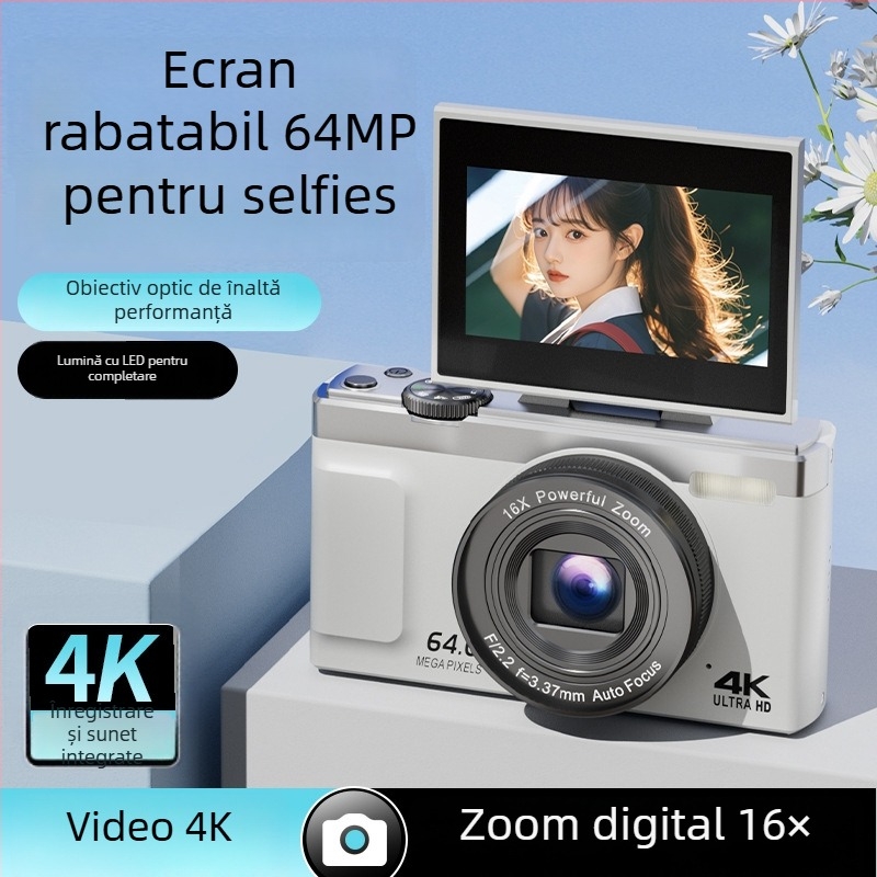 Cameră M25 CCDS fără oglindă, obiectiv periscop, 16x zoom optic, video 1080p, ecran tactil 2,8 inch, control manual