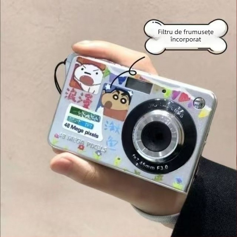 Cameră digitală retro CCD pentru elevi — cameră portabilă pentru campus, senzor CCD, fără zoom optic, fără stabilizare