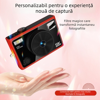 Aparat digital cu senzor CMOSS de 20,3 MP, zoom optic 5x, stabilizare electronică a imaginii, rezistent la apă și praf, stocare pe TF card
