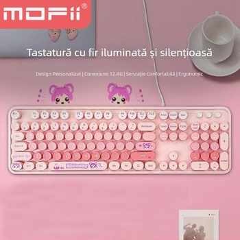 Tastatură cu fir de 104 taste, plastic ABS, fără iluminare, pentru desktop și laptop