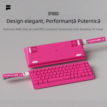 Furycube IP68S tastatură cu fir, membrană, 68 taste, iluminare RGB, pentru birou și gaming