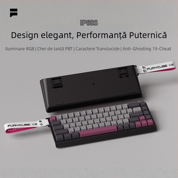 Furycube IP68S tastatură cu fir, membrană, 68 taste, iluminare RGB, pentru birou și gaming