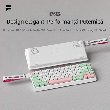 Furycube IP68S tastatură cu fir, membrană, 68 taste, iluminare RGB, pentru birou și gaming