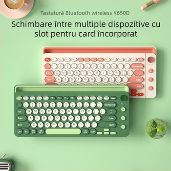 Tastatură Bluetooth cu mod dual, 87 taste, construcție ABS, Bluetooth + 2,4G, fără iluminare