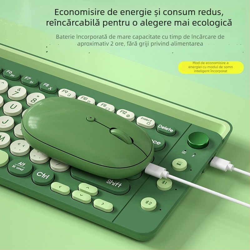 Tastatură Bluetooth cu mod dual, 87 taste, construcție ABS, Bluetooth + 2,4G, fără iluminare