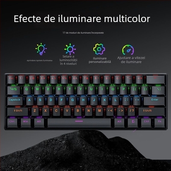 Tastatură numerică mecanică cu fir pentru laptop Asus Tianxuan 6Pro, cu switchuri fără axă, iluminare mixtă, carcasă din plastic