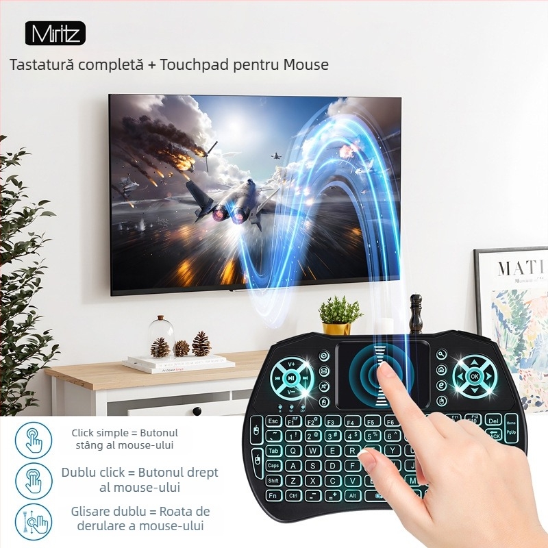 Tastatură Bluetooth cu iluminare RGB, wireless, 88–98 taste, conectare la două dispozitive, carcasă ABS