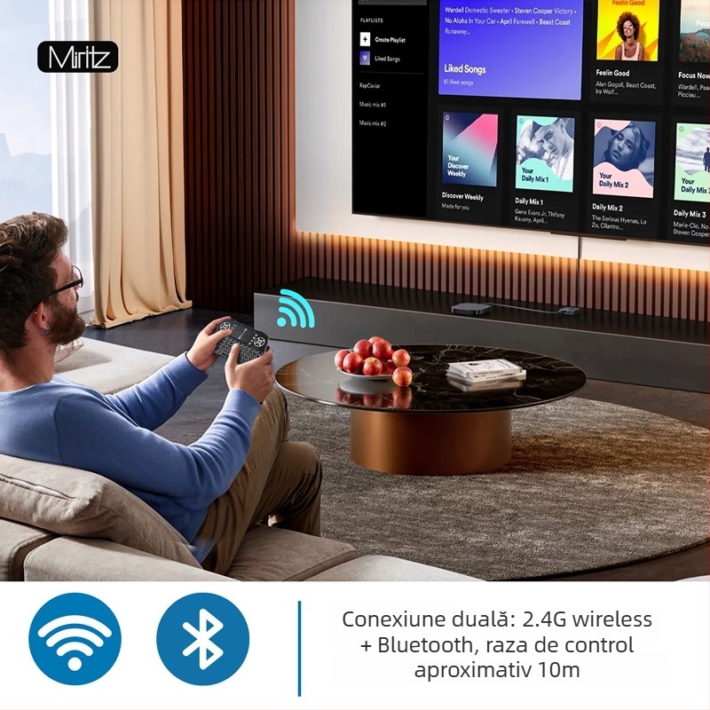 Tastatură Bluetooth cu iluminare RGB, wireless, 88–98 taste, conectare la două dispozitive, carcasă ABS