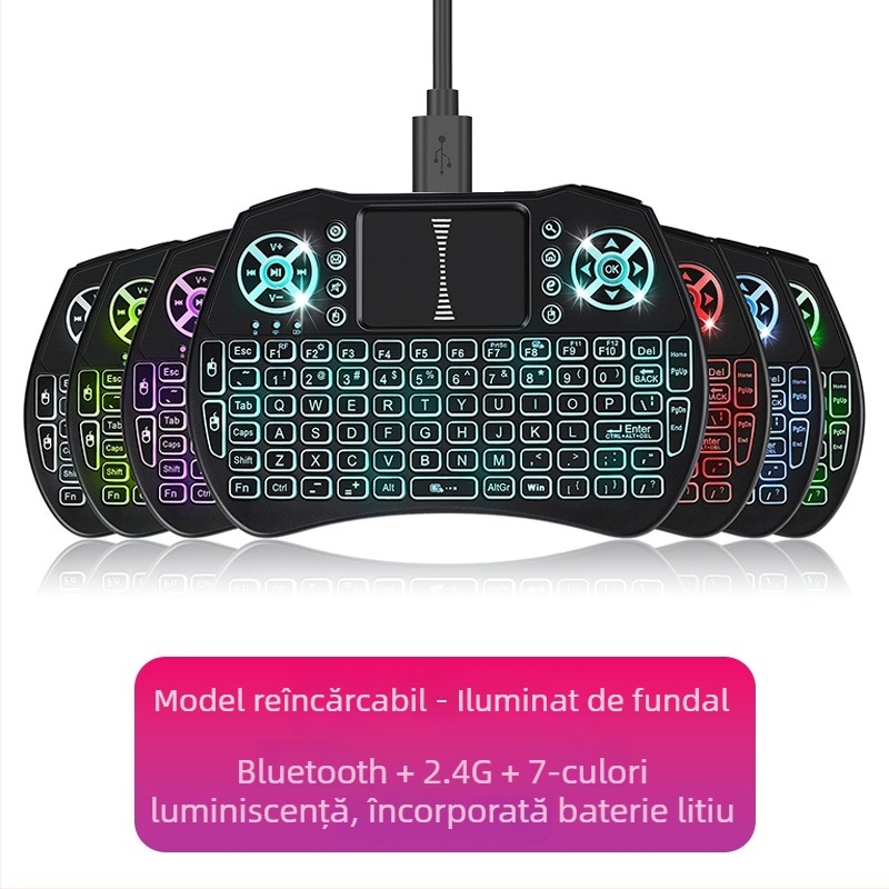 Tastatură Bluetooth cu iluminare RGB, wireless, 88–98 taste, conectare la două dispozitive, carcasă ABS