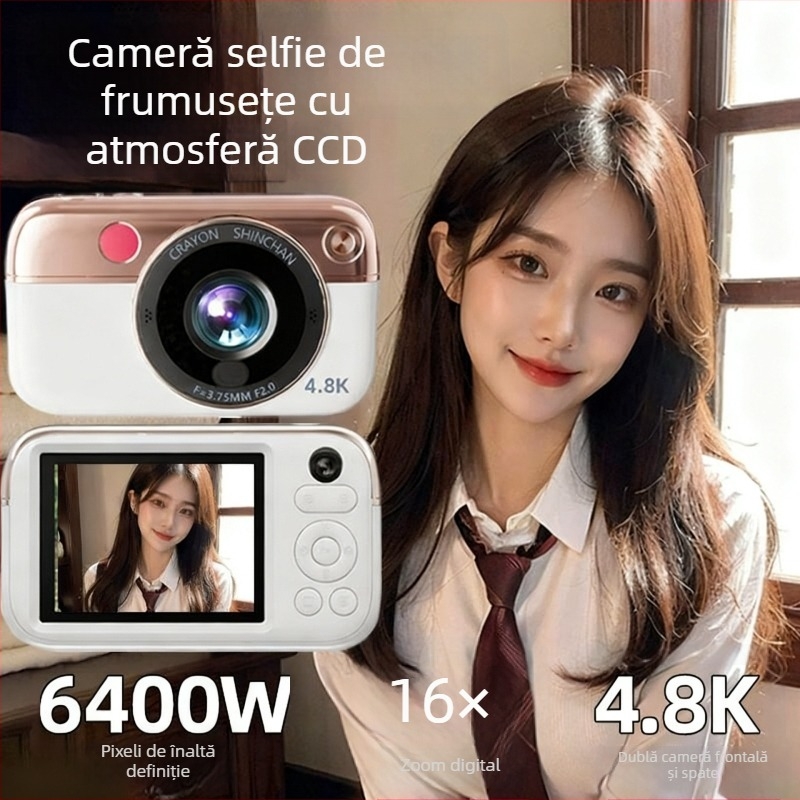 Cameră digitală compactă cu senzor CCD 1/2.3-inch, zoom optic 8x, ecran LCD 2.5-inch, rezoluție maximă 1280x1024