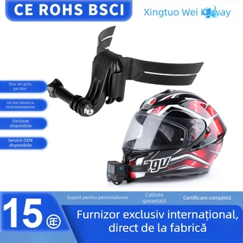 Montură pentru bărbie a cască XSF-150A cu suport pentru telefon; compatibil cu GoPro, DJI și camere de acțiune