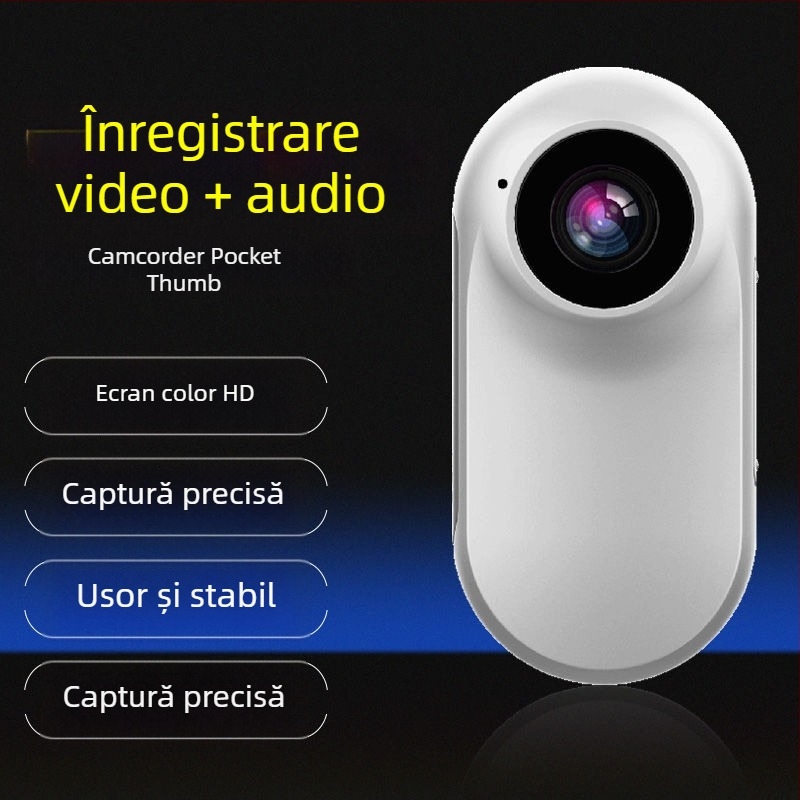 GO2 Mini Cameră de Acțiune cu atașament magnetic — CMOS 8 MP, rezoluție maximă 800x600, Wi‑Fi, Stabilizare electronică a imaginii, obiectiv ultra-wide